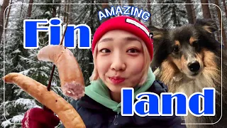 I became a Real Finnish *Yum* 😂 Grill Sausage in the Forest 🌲 Finland Vlog, traveling solo