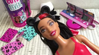 🐼 Barbie Cutie Reveal Unboxing 🐼 Series 1 Posable Doll & Pet w/ 10 Surprises! Furry Panda Edition