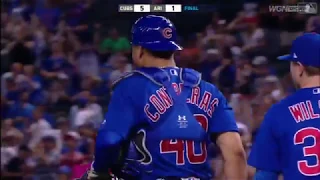 Willson Contreras Throws Out Paul Goldschmidt to End It