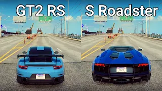 NFS Heat: Porsche 911 GT2 RS vs Lamborghini Aventador S Roadster - Drag Race