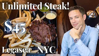 Eating Unlimited Ribeye Steak for $45 at Legasea. Best Steak Deal in NYC?