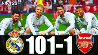 FIFA 23 - MESSI, RONALDO, MBAPPE,HAALAND, NEYMAR, ALL STARS | REAL MADRID 100-1 ARSENAL | UCL FINAL