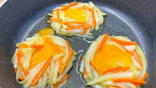 Just add eggs with potatoes and carrot it’s so tasty: easy breakfast recipe with potato!