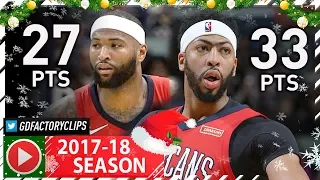 Anthony Davis 33 Pts & DeMarcus Cousins 27 Pts Full Highlights vs Nets (2017.12.27) - NASTY!