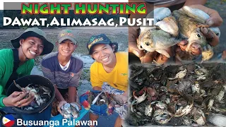 NIGHT HUNTING OF DAWAT,ALIMASAG AT PUSIT EP1 | BUHAY PROBINSYA | CATCH AND COOK | SEA FOODS |PALAWAN