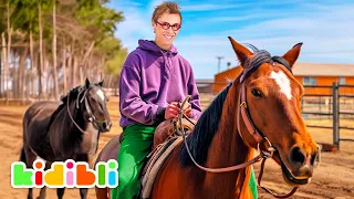 Let's ride a Horse! | Learn Horse Riding | Educational Animal Videos for Kids | Kidibli