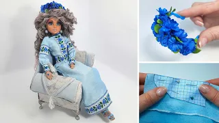 DIY Make Doll Dress. A simple method of creating Vyshyvanka for Moxie teenz or Barbie. #dolldress