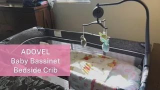 ADOVEL Baby Bassinet Bedside Crib Review | Pack & Play with Mattress, Diaper Changer, Playards