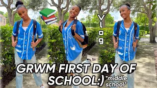 GRWM + VLOG: FIRST DAY OF SCHOOL:) *middle school*