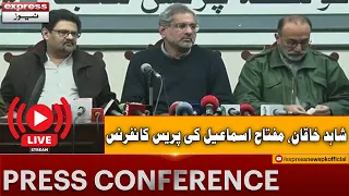 LIVE: Press Conference Of Shahid Khaqan, Miftah Ismail, Mustafa Nawaz and Lashkari Raisani