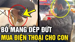 Người cha mang 'ĐÔI DÉP ĐỨT' đi mua điện thoại cho con gái nhận món quà 'ẤM LÒNG' | Tin 3 Phút