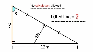 A unique method for the red length? | (Fun Geometry Problem) | #math #maths | #geometry