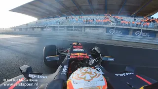 Max Verstappen drives the new Circuit Zandvoort. Donuts included!