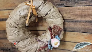 Kranz aus Verpackungsmaterial und Trockenblumen | 915. DIY-Kreativ-Idee