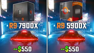 AMD RYZEN 9 7900X vs RYZEN 9 5900X | Test in 6 Games