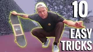 10 EASY FLAT GROUND SKATEBOARD TRICKS!