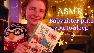 ASMR Babysitter Puts You to Sleep (slime, reading books, personal attention)