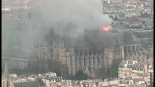 NOTRE DAME FIRE EARLY FOOTAGE