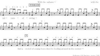 Dire Straits-Sultans Of Swing | Drum Score, Drum Sheet Music