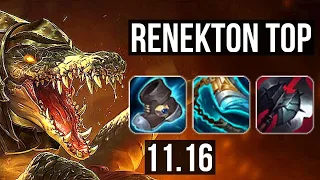 RENEKTON vs LILLIA (TOP) | 5.6M mastery, 1100+ games, 8/2/4 | KR Grandmaster | v11.16