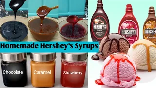 How to Make Hershey's Syrup at Home |घरपे बनाओ Chocolate, Strawberry & Caramel syrup Recipe