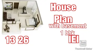 13X26 house plan. With basement 1 bhk house plan | house map