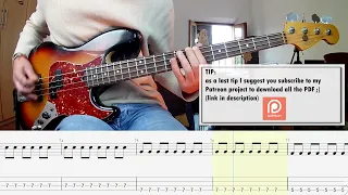 Stereophonics - Dakota BASS COVER + PLAY ALONG TAB + SCORE