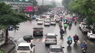 Hanoi traffic at Long Bien bridge