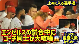 大事件‼️ダグアウトで大喧嘩😱トラウトの走塁巡りコーチ同士の大バトル勃発！【現地映像】4/26エンゼルスvsツインズ