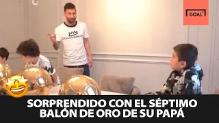 ¡La sorpresa de los hijos de Messi al ver que su papá ganó el Balón de Oro por séptima ocasión!