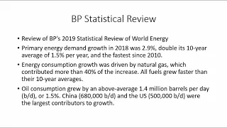 Review of BP's Annual Stats Review of World Energy