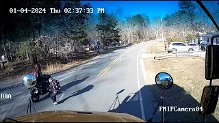 Motorcycle driver nearly hits kid seconds after boy got off school bus