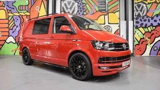 2017 VW TRANSPORTER T6 SWB 2.0TDI 140PS KOMBI HIGHLINE SPORTLINE PACK CHERRY RED WALK AROUND