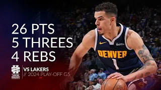 Michael Porter Jr 26 pts 5 threes 4 rebs vs Lakers 2024 PO G5