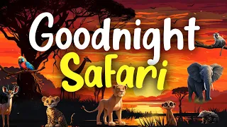 Goodnight Safari 🦁 | ULTIMATE Calming Bedtime Story for Babies and Toddlers with Rain Sounds