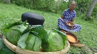 Cabbage Snacks Recipe prepared in my Village by Grandma | Village Life