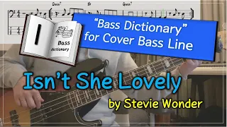 [Bass Dictionary] Isn't She Lovely- Stevie Wonder - 10 minute Cover Bass Lesson with Bass TABs