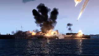 Russian Naval Base With Nuclear Submarines Destroyed by Ukraine M142 Himars Missiles - ARMA 3