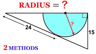 Calculate the Radius of the semicircle | Two Methods | (Math skills explained) | #math #maths