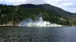 Destroyer HMCS Annapolis Detonations and sinking.
