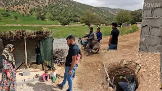 Nomadic Life: Urgent Repair of a Destroyed Sewage Well by Reza and a Village Master🏕️🍃