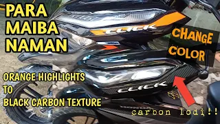 HONDA CLICK COVER UP STICKER CARBON TEXTURE | PAANO MAG DIKIT NG COVER UP DECAL | HONDA CLICK V3