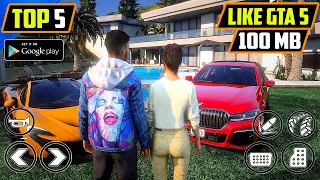 TOP 5 Games LIKE GTA 5 Under 100 MB For Android 2022 -  OFFLINE Open world Games 2022