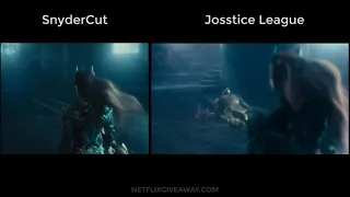 [Justice League Comparison] Aquaman & Mera Fight Steppenwolf - Snydercut vs Josstice League