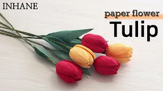 paper flower tulip with crepe paper making tutorial