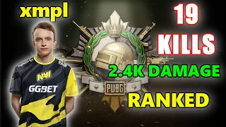 NaVi xmpl - 19 KILLS (2.4K Damage) - SQUADS - PUBG RANKED