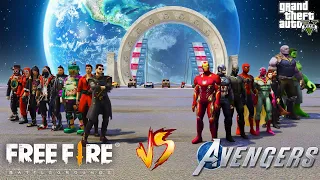 GTA X FREE FIRE: FREE FIRE VS AVENGERS ARMY IN SPACE ULTRA MEGA RAMP CHALLENGE