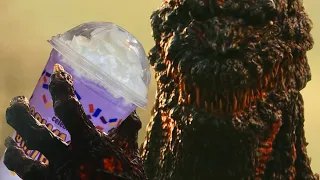 Godzilla Tries The Grimace Shake