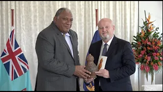 Fijian President receives the Presentation of Credential by the Ambassador of Romania