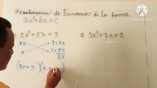 FACTORIZACION DE TRINOMIO DE LA FORMA ax2+bx+c/ALGO DE MATEMATICAS.